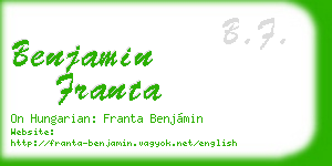 benjamin franta business card
