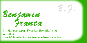 benjamin franta business card
